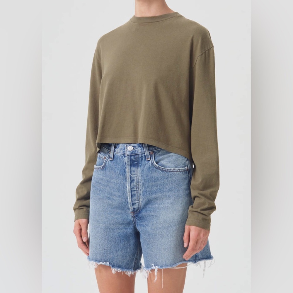 AGOLDE Mason Crop Long Sleeve Tee Size L